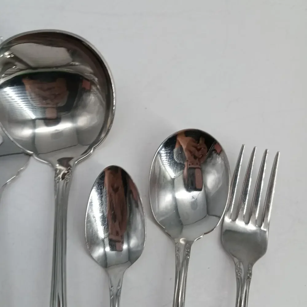 7X Serving Oneida CHATEAU Stainless Ladle Sugar Spoon Toddler Slotted Glossy USA